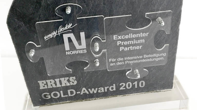  NORRES receives the ERIKS GOLD Award 2010