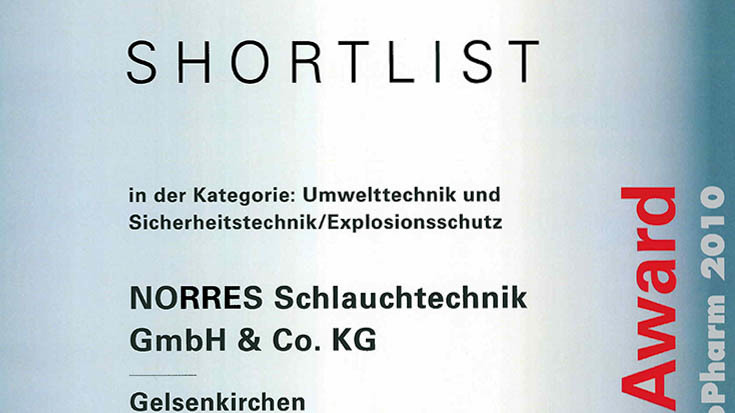  NORRES Schlauchtechnik’s PUR-AS hose family was recently voted of the Innovation Award